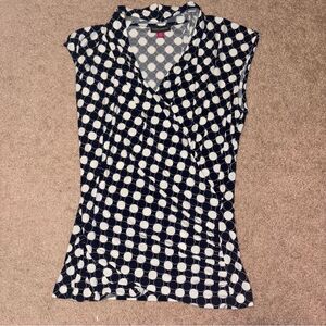 VINCE CAMUTO Polka Dot Wrap Top - Size Medium